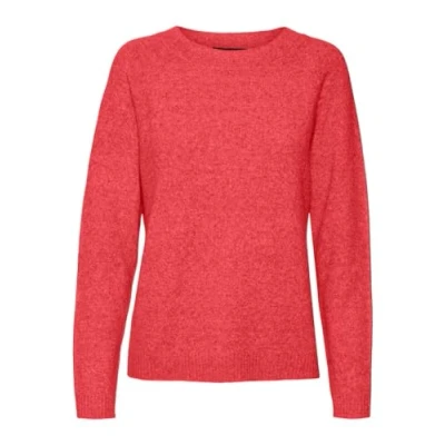 Abbildung von VERO MODA Strick Pullover Meliert Basic Rundhals Jumper Langarm Sweater Regular Fit RIPP Raglan VMDOFFY