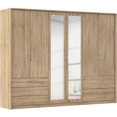 Abbildung von rauch Drehtürenschrank »Kleiderschrank Schrank Garderobe Wäscheschrank WILDBERG« Breiten 230/275 cm, Höhen 212/231 mit 6 Schubladen, obere Schublade Holz Einteilung MADE IN GERMANY