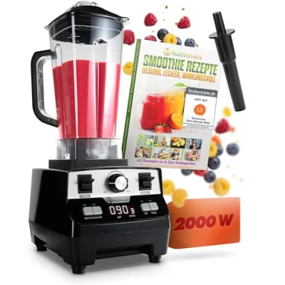 Abbildung von NUTRI Blender MAX Hochleistungsmixer 2000W Standmixer Smoothie Hochleistung Maker Profi Mixer 2L Tritan, BPA FREI, 9 Stufen, Digital Timer Inkl. Rezeptbuch