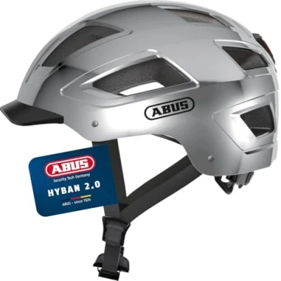 Abbildung von ABUS HYBAN 2.0 Fahrradhelm, Silber (Chrome Silver), M