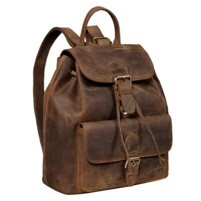 Abbildung von STILORD Damen Rucksack aus Leder braun Cityrucksack 13 Zoll Vintage Backpack Frauen für Arbeit, Reisen, Shopping &amp; mehr &#039;Destiny&#039;