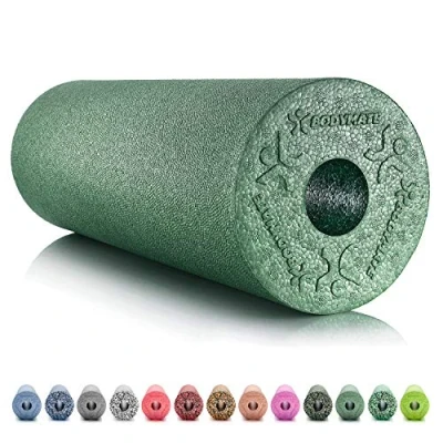 Abbildung von BODYMATE Faszienrolle Standard Mittel Hart mit Gratis E Book Midnight Green 45x15cm