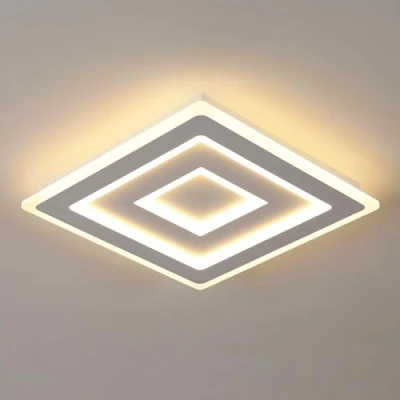 Abbildung von Comely LED Deckenleuchte Quadrat, Moderne Deckenlampe 52W Quadratisch Acryl Deckenbeleuchtung, Lampen Weiß für Schlafzimmer, Wohnzimmer, Flur, Warmes Licht 3000K, 40cm