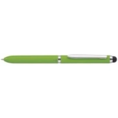 Abbildung von Online 31048/3D 3 in 1 Multi Touch Pen Green, 2 Farb Kugelschreiber &amp; Touchpen einem, Multifunktionsstift aus Metall, D1 Standardminen rot und blau, Stylus Tip, grün, Einzelstift