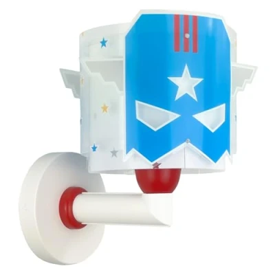 Abbildung von Dalber Wandleuchte Blue Hero mit Stecker, weiß/blau, E27