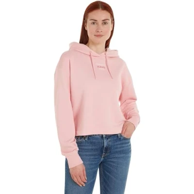 Abbildung von Tommy Jeans Damen Hoodie Essential Logo mit Kapuze, Rosa (Ballet Pink), XL
