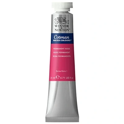 Abbildung von Winsor &amp; Newton 0308502 Cotman Aquarellfarbe mit ausgezeichneter Transparenz, Farbkraft und Verarbeitungseigenschaften, Wasserfarbe 21ml Tube Permanentrosa