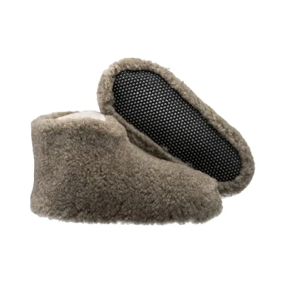 Abbildung von ESTRO Hausschuhe Herren Wollhausschuhe Damen Hüttenschuhe Wolle Warme Winter Winterhausschuhe Schafswolle OLE (41 EU, Hellbraun)