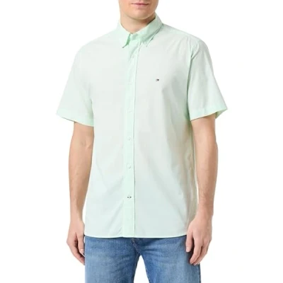 Abbildung von Tommy Hilfiger Regular FIT Hemd Mint gel optic white, Herren, Größe: Large, white