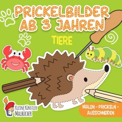 Abbildung von Prickelbilder ab 3 Jahren: Tiere Malen, Prickeln, Ausschneiden und Basteln! Prickelblock für Jungen Mädchen Bastelbuch Kinder