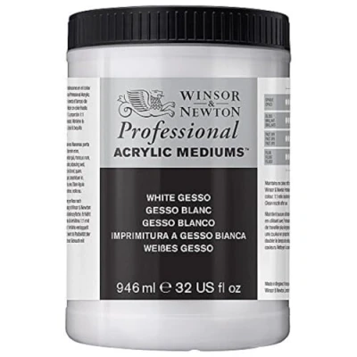 Abbildung von Winsor &amp; Newton, Grundierung für Acrylfarben, 3054920 Weißes Gesso, 946ml Topf