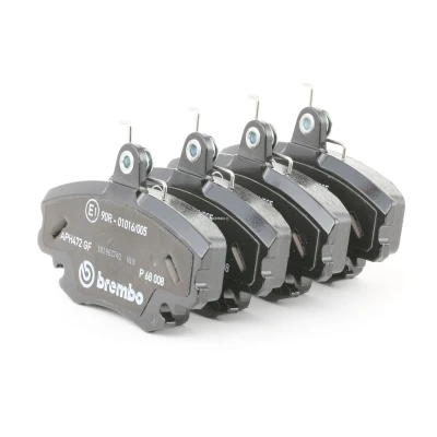 Abbildung von BREMBO P 68 008 Bremsbelagsatz inkl. Verschleißwarnkontakt mit Bremssattelschrauben ohne Zubehör RENAULT: TWINGO II Box Body / Hatchback, 2