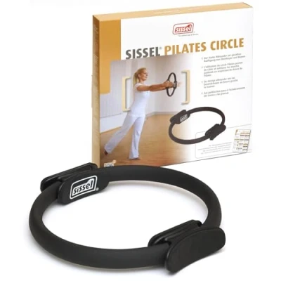 Abbildung von SISSEL® Pilates Circle Durchmesser 38 cm Antirutsch Gummierung &amp; Schaumstoff Polster Effektives Ganzkörpertraining Für Zuhause Fitnessstudio Inkl. Übungsposter