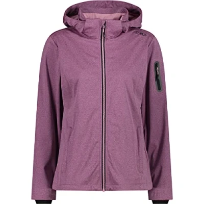 Abbildung von CMP Leichte Softshell Melange Jacke für Damen mit abnehmbarer Kapuze, Pink Fluo Mel., D48