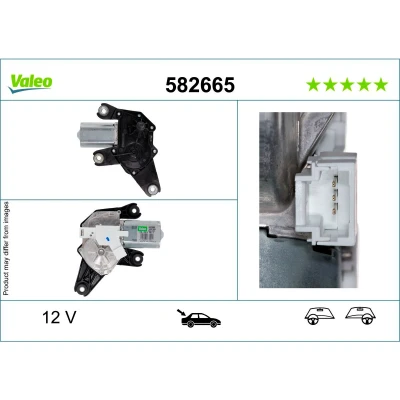 Abbildung von VALEO 582665 Scheibenwischermotor 12 hinten für Links /Rechtslenker DACIA: SANDERO 2