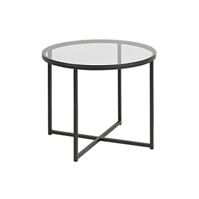 Abbildung von AC Design Furniture Gurli Rund Beistelltisch, B: 55 x T: H: 45 cm, Klar/Schwarz, Glas/Metall, 1 Stk.