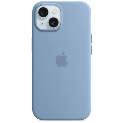 Abbildung von Apple MagSafe Silikon Back Cover Hellblau iPhone 15