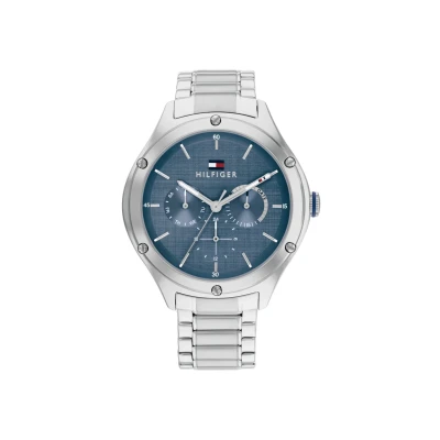 Abbildung von Tommy Hilfiger Chronograph silber blau, Damen, Größe: One Size, blau