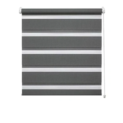 Abbildung von Deco Company Duo Klemmrollo, Doppelrollo, Rollo für Fenster ohne Bohren, Alle Montage Teile inklusive, Polyester, Anthrazit, 50 x 150 cm