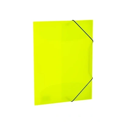 Abbildung von HERMA Sammelmappe A4 Neon Gelb Transluzent, Eckspanner Mappe aus Kunststoff mit Gummizug und Innenklappen für Kinder, Jungen Mädchen