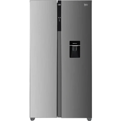 Abbildung von Beko GNO5322WDXPN Side by Side, Kühlschrank, Gefrierschrank, 532 l Gesamtvolumen, 347 Liter Kühlbereich, 185 Gefrierbereich, Multifunktionsdisplay, NoFrost, Wasserspender, Edelstahl