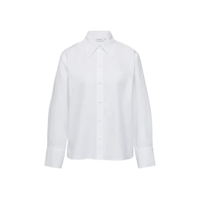 Abbildung von comma casual identity Hemdbluse, unifarben, casual, relaxed Fit, mit Hemdkragen, aus Baumwolle