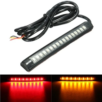 Abbildung von Alamor 12V 17 LED flexible Motorrad Streifen Licht Schwanz Bremse Stop Turn Sign Bernstein + rot