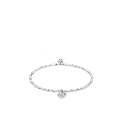 Abbildung von Elli Sparkling Heart Armband, Damen, Größe: 18, Weiß