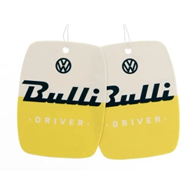 Abbildung von BRISA VW Collection Volkswagen Luft Erfrischer Duft Spender fürs Auto im T1 Bulli Bus Motiv 2er Set (Bulli Driver/Citrus/Gelb)