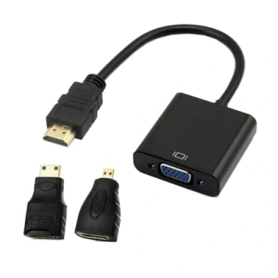 Abbildung von chenyang HDMI zu VGA Adapter, vergoldeter Stecker auf Buchse Kabeladapter mit Micro/Mini Konverter für Computer, Desktop, Laptop, Monitor, Projektor