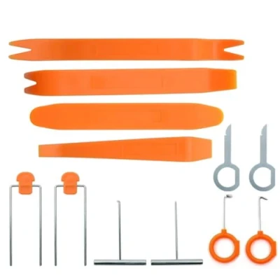 Abbildung von JZK 12 x Auto Radio Audio Stereo Demontage Hebelwerkzeug Set Zierleistenkeile Lösewerkzeug Werkzeug Kit für Innen Armaturenbrett Türverkleidung und Platten, Orange