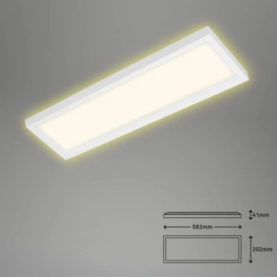Abbildung von BRILONER Leuchten LED Deckenleuchte, Deckenlampe inkl. Backlight Effekt, 22 Watt, 3.000 Lumen, Kelvin, Weiß, 582x202x41mm (LxBxH)