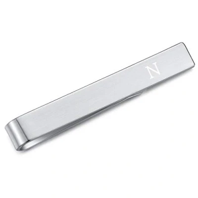 Abbildung von HONEY BEAR 4cm Herren Briefe Initialen Kinder Krawattennadel Krawattenklammer für schmale Krawatten Edelstahl Tie Clip (N)