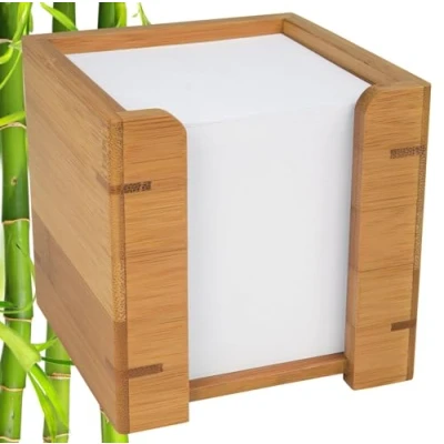 Abbildung von Wedo 61707 Zettelbox Bambus, inkl. 900 Blatt Papier 9 x cm, im Geschenkkarton, braun