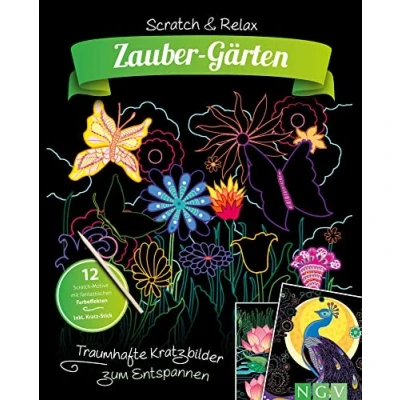 Abbildung von Zauber Gärten Traumhafte Kratzbilder zum Entspannen: 12 Scratch Motive mit fantastischen Farbeffekten inkl. Bambus Stick