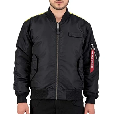 Abbildung von Alpha Industries Herren MA 1 VF Fighter Squadron Bomberjacke, Black, L
