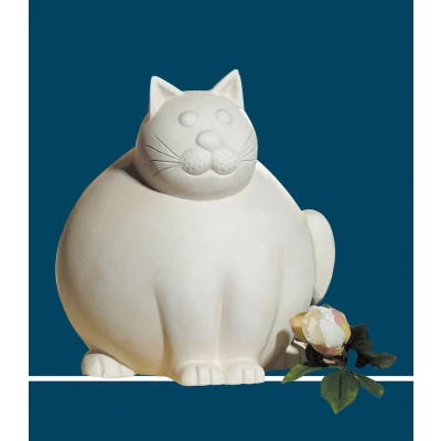 Abbildung von GILDE Dekofigur Katze &#039;Molli&#039; Deko Wohnzimmer Geschenk Katzenliebhaber Farbe: Creme matt Höhe 29 cm
