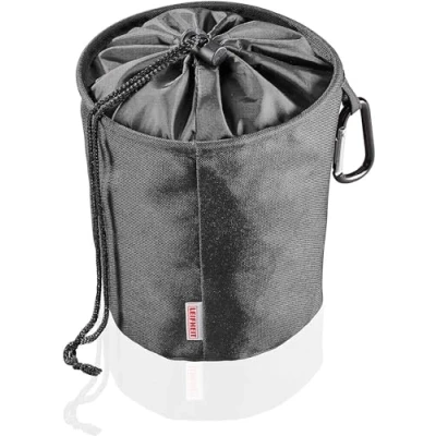 Abbildung von Leifheit Wäscheklammerbeutel mit Haken zum aufhängen, für bis zu 100 Wäscheklammern, schmutzsicherer Klammerbeutel frische Wäsche, Klammerkorb aus engmaschigen Stoff, peg bag, schwarz