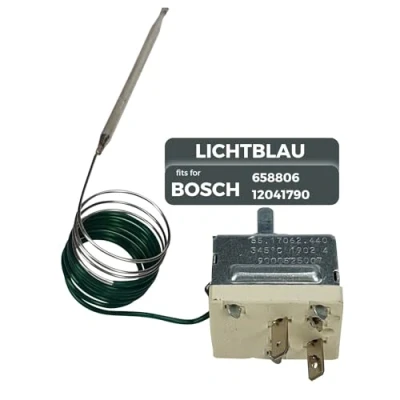 Abbildung von Lichtblau Thermostat Original EGO 55.17062.440 I Backofen Ersatzteil für Bosch, Siemens, Neff, Gaggenau, Balay &amp; Constructa 658806 Temperaturregler bis 345C Kapillarrohr 900 mm