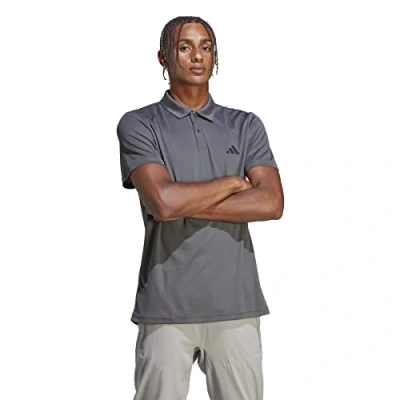 Abbildung von adidas Herren Train Essentials Training Polo Shirt, Grey Five/Black, L