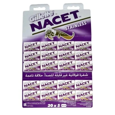 Abbildung von Gillette Nacet Rasiermesser Doppelkant Rasierer 5x20er 100er Kartela