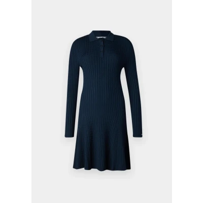 Abbildung von Tommy Hilfiger Cable MIDI Dress Strickkleid, Damen, Größe: Small, Dark night navy