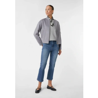 Abbildung von comma casual identity MIT Seitlichem LOGO Tshirt basic, Damen, Größe: 44, Steingrau