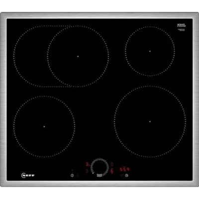 Abbildung von NEFF T56SHF1L0 Induktionskochfeld N70, autarkes Glaskeramik Kochfeld 60 cm breit, Twist Touch, Home Connect, Smart Hood Automatic, Powerstufe, aufliegend, Schwarz
