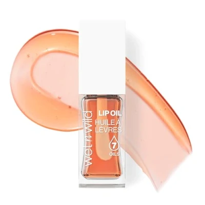 Abbildung von Wet n Wild Getöntes Lip Oil, Pflegendes &amp; Nicht Klebriges Orangenes Lipgloss Mit 7 Natürlichen Ölen, Leichte Formel Für Spiegelähnlichen Glanzeffekt, Farbton Orange Blossom
