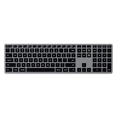 Abbildung von SATECHI Slim X3 Kabellose Bluetooth Tastatur Hintergrundbeleuchtung &amp; Ziffernblock Multi Device Sync Für M2/ M1 MacBook Pro/Air, iPad M2 Mac Mini, iMac (US englisches Layout)