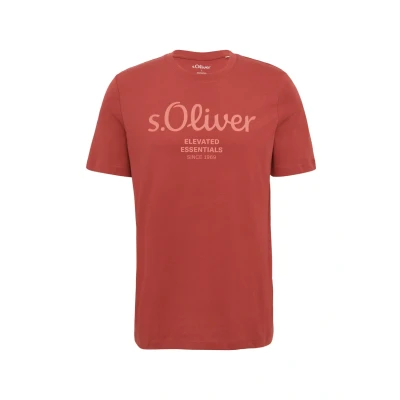 Abbildung von T Shirt mit Logo Print mohnrot L