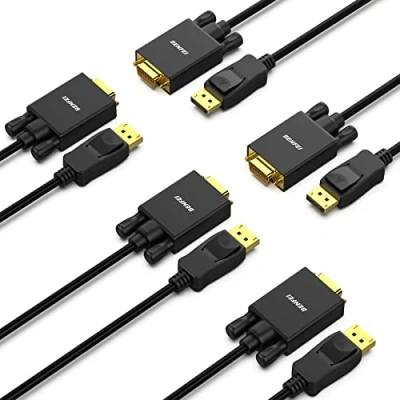 Abbildung von BENFEI DisplayPort auf VGA Kabel 1,8M 5 Stück, Unidirektional DP Computer to Monitor 1080P Stecker zu Vergoldetes Kabel, kompatibel mit Dell HP ASUS und anderen Marken