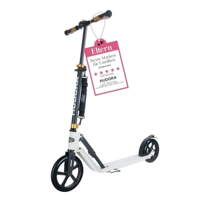 Abbildung von HUDORA BigWheel Style 230 Scooter Stabiler Aluminium Roller mit großer Trittfläche Höhenverstellbarer &amp; zusammenklappbarer Cityroller für bis zu 120kg Tretroller Jugendliche Erwachsene