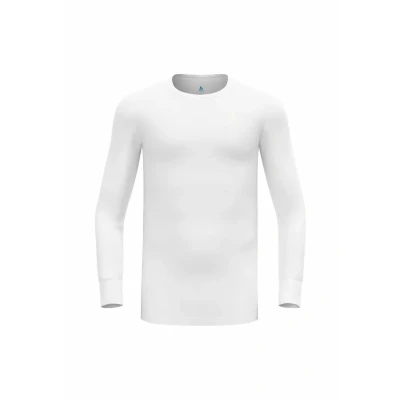 Abbildung von Odlo Herren Thermounterwäsche Active Warm Thermoshirt Skiunterwäsche Mit Rundhals Funktionsunterwäsche Langarm Shirt, Weiß, L EU